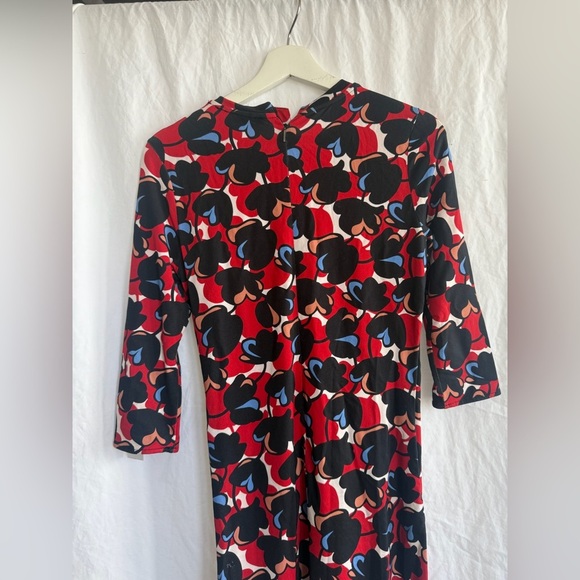BOSS ELEIKA PRINT JERSEY SHEATH DRESS FLORAL RED BLACK Size XS - Picture 16 of 16